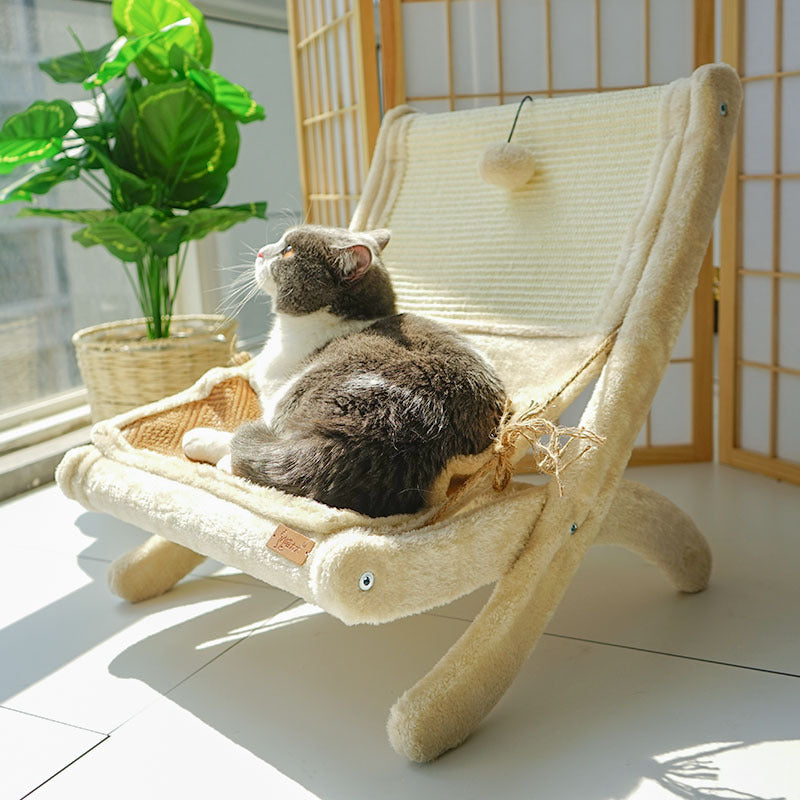 Luxury Cat Sofa Bed Sunbathing Chair Cozy Elevated Pet Lounge Seat